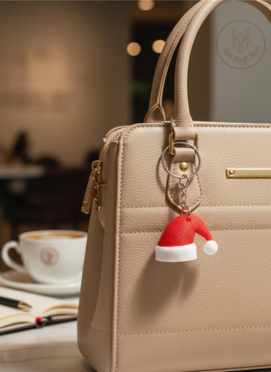 Santa Hat Keychain, Bag Charm