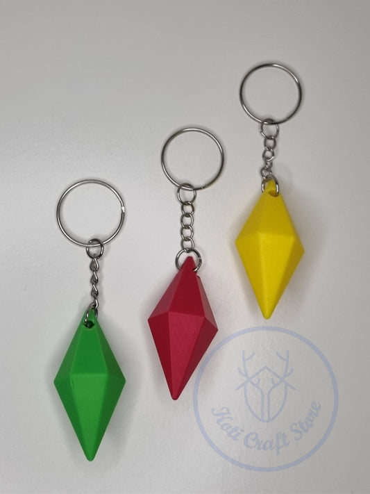 Pixel Style Diamond Keychain