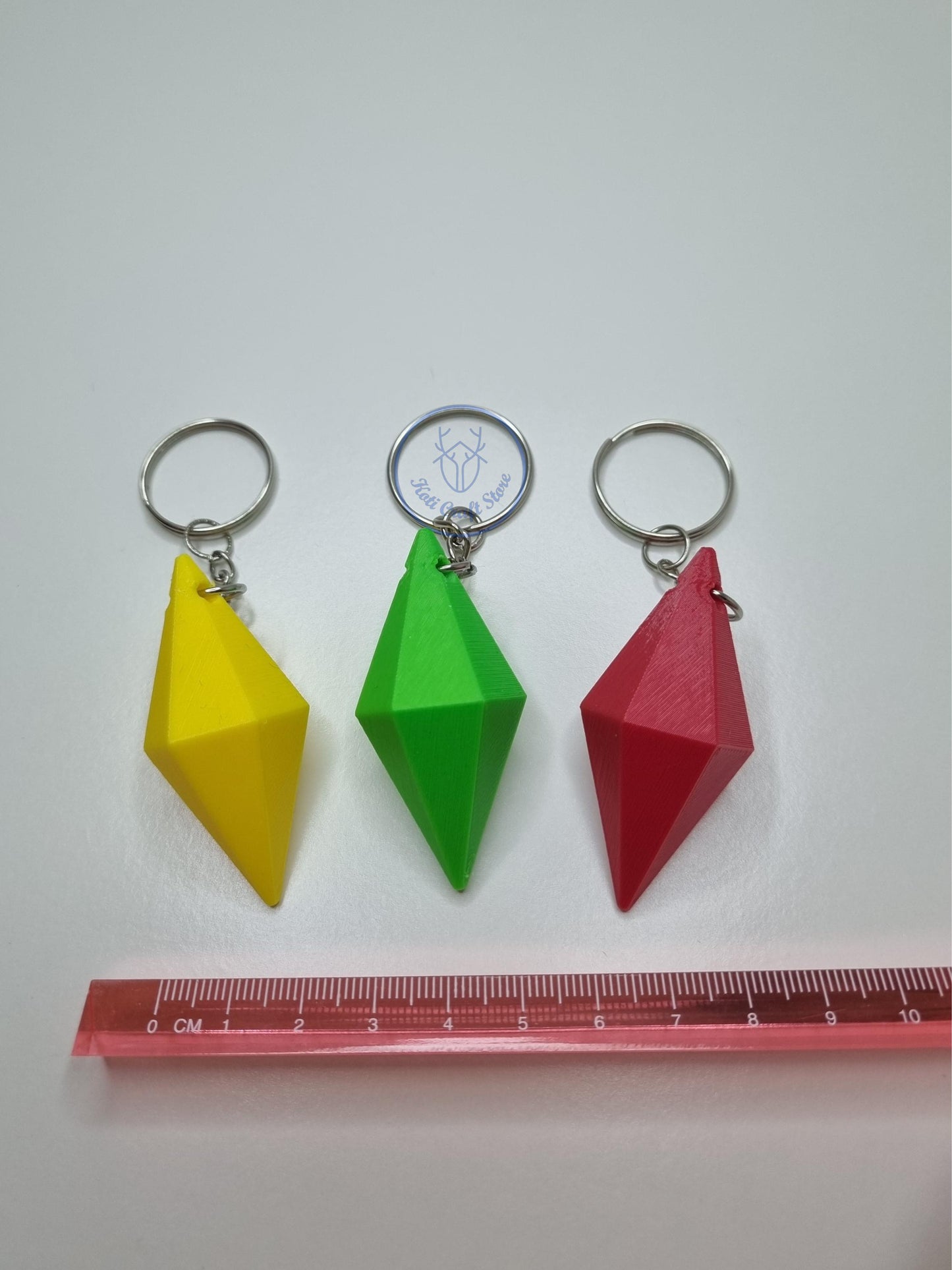 Pixel Style Diamond Keychain
