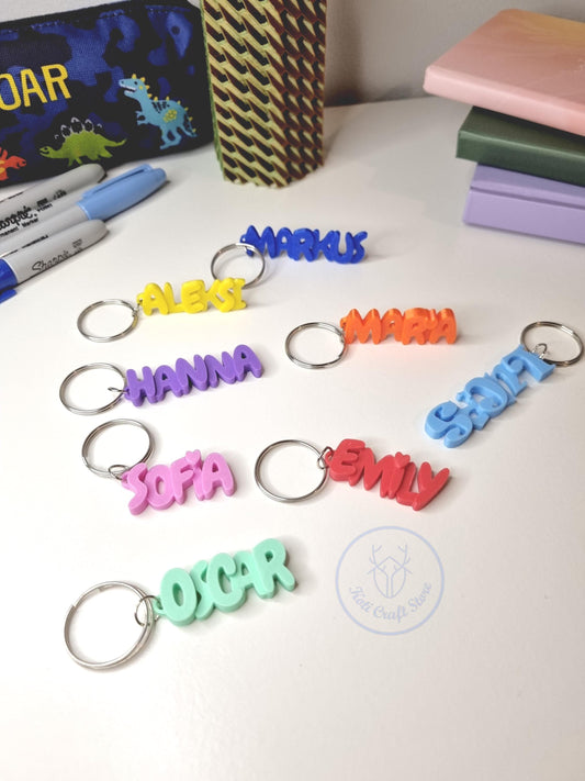 Personalized School Name Tag Keychain