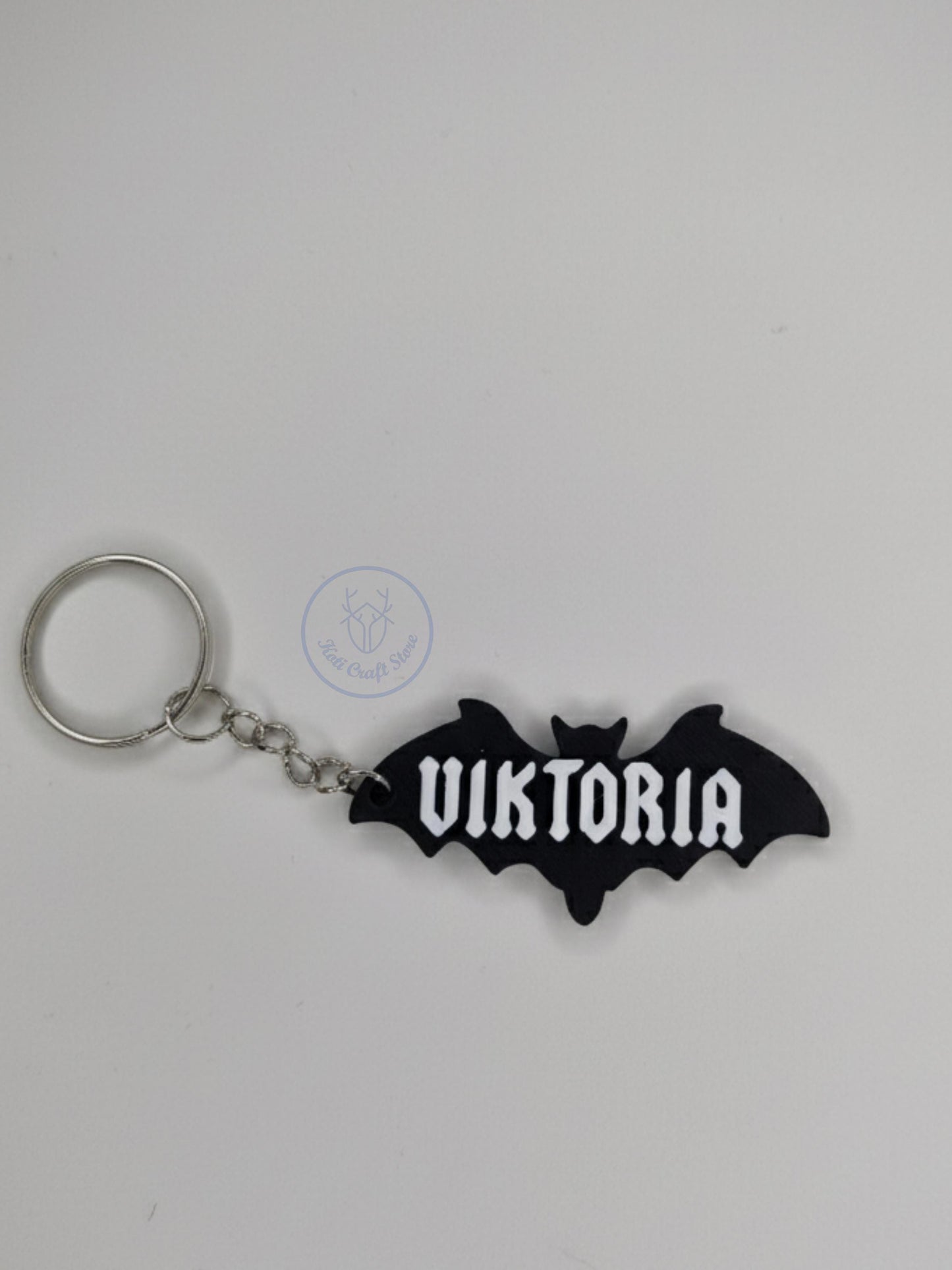 Bat Name Tag Keychain