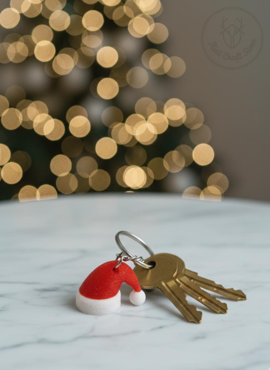 Santa Hat Keychain, Bag Charm