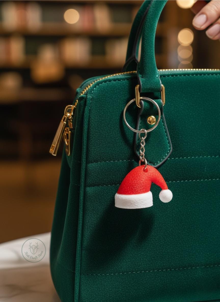 Santa Hat Keychain, Bag Charm