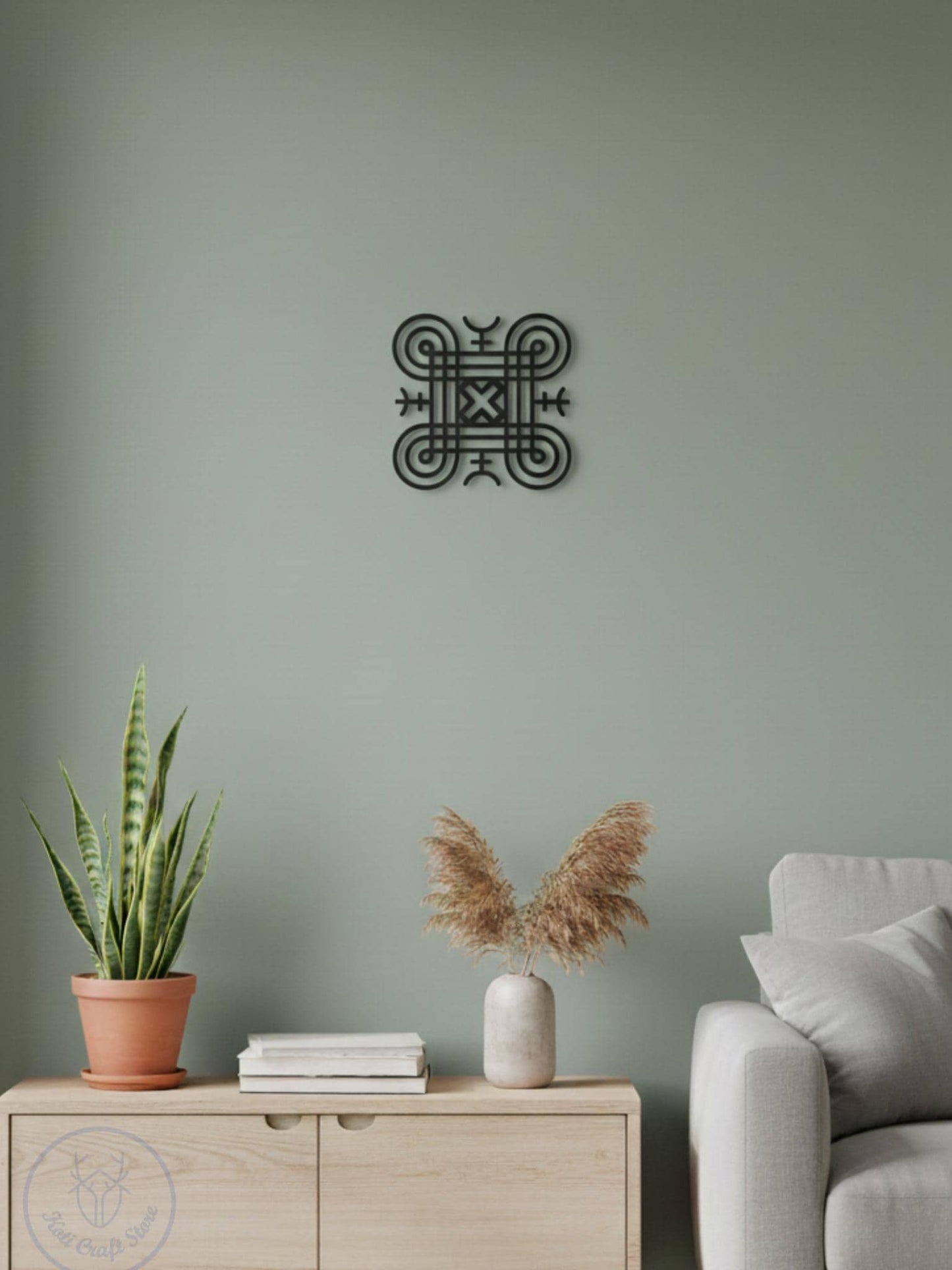 Looped Square Wall Decor Protection Symbol, Hannunvaakuna, Käpälikkö