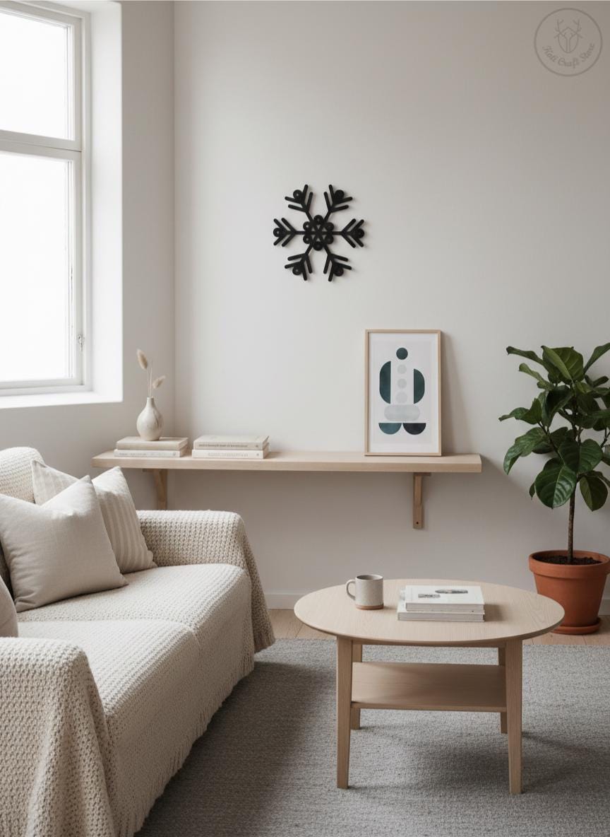 Snowflake-shaped wall decor inspired by Sami (Sámi) shield symbols
